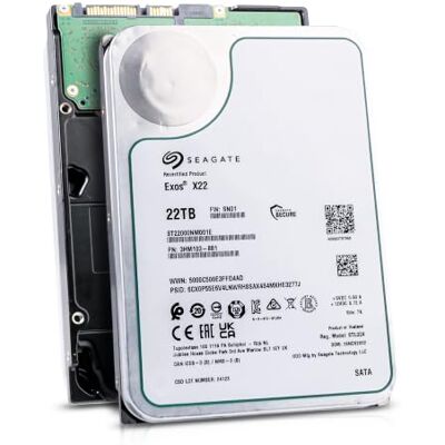 Seagate Exos X22 ST22000NM001E Enterprise harde schijf SATA 6 GB/s 7200 TR/Min 3,5 inch 22 TB Seagate Exos X22 ST22000NM001E Enterprise harde schijf SATA 6 GB/s 7200 TR/Min 3,5 inch 22 TB