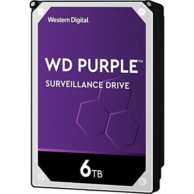 Western Digital WD Purple 6TB interne bewakingsharde schijf 3,5" 4K AllFrame 180TB / jaar 64 MB cache, klasse 5640 RPM Western Digital WD Purple 6TB interne bewakingsharde schijf 3,5" 4K AllFrame 180TB / jaar 64 MB cache, klasse 5640 RPM