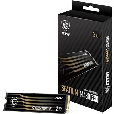 MSI SPATIUM M480 Pro PCIe 4.0 NVMe M.2 2TB interne SSD harde schijf 2 TB, PCIe 4.0 NVMe M.2, lezen 7400 MB/s en schrijven 7000 MB/s, 3D NAND, geïntegreerde gegevensbeveiliging, 5 jaar garantie (1400 MSI SPATIUM M480 Pro PCIe 4.0 NVMe M.2 2TB interne SSD harde schijf 2 TB, PCIe 4.0 NVMe M.2, lezen 7400 MB/s en schrijven 7000 MB/s, 3D NAND, geïntegreerde gegevensbeveiliging, 5 jaar garantie (1400