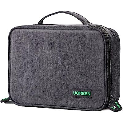 UGREEN Multifunctionele kabeltas, elektronische opbergtas, tas Reisbescherming, organizer, 2 lagen, voor tablet, oplader, adapter, externe harde schijf, USB-kabel, oortelefoon, kaart UGREEN Multifunctionele kabeltas, elektronische opbergtas, tas Reisbescherming, organizer, 2 lagen, voor tablet, oplader, adapter, externe harde schijf, USB-kabel, oortelefoon, kaart