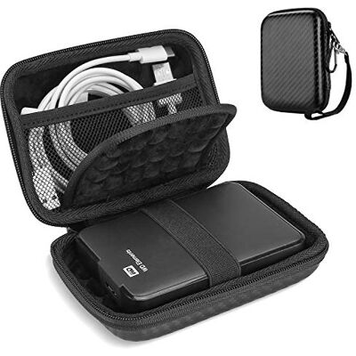 ProCase Beschermhoes voor externe harde schijf 2,5 inch, beschermhoes voor WD, Toshiba, Canvio, Seagate, Samsung SSD HDD, schokbestendig, draagbaar, 2,5 inch, met kaartsleuven en accessoires, keperstof ProCase Beschermhoes voor externe harde schijf 2,5 inch, beschermhoes voor WD, Toshiba, Canvio, Seagate, Samsung SSD HDD, schokbestendig, draagbaar, 2,5 inch, met kaartsleuven en accessoires, keperstof