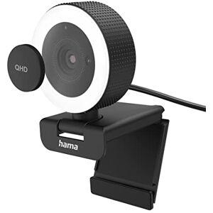 Hama PC-webcam C-800, Quad HD 2560 x 1440p, 16:9, 2 geïntegreerde microfoons, verlichte ring, zoom, afstandsbediening