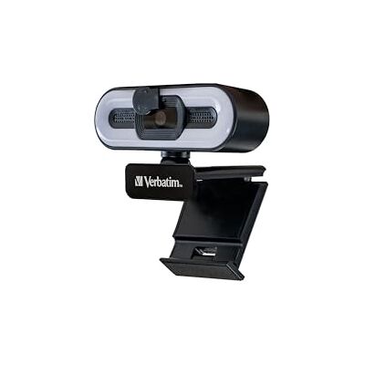Verbatim Webcam met microfoon en verlichting, externe camera voor computer of laptop met Full HD 1080p autofocus, voor videogesprekken in het thuiskantoor of streaming camera Verbatim Webcam met microfoon en verlichting, externe camera voor computer of laptop met Full HD 1080p autofocus, voor videogesprekken in het thuiskantoor of streaming camera