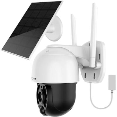 Foscam B4 WLAN overspanningscamera, wit, incl. zonnepaneel 4 MP (2560 x 1440), batterij, wifi, zwenken en sneeuwfunctie Foscam B4 WLAN overspanningscamera, wit, incl. zonnepaneel 4 MP (2560 x 1440), batterij, wifi, zwenken en sneeuwfunctie
