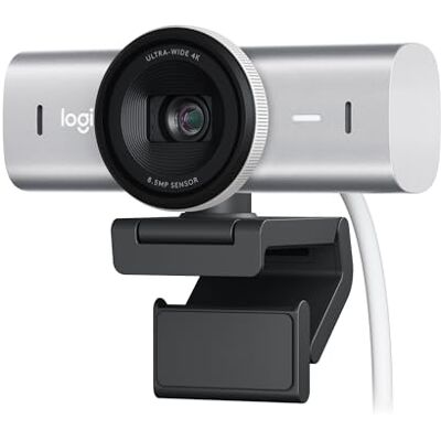Logitech MX Brio 4K Ultra HD webcam voor samenwerking en streaming, 1080p tot 60 IPS, 2 microfoons met ruisonderdrukking, Show Mode, USB-C, webcamcache, Microsoft Teams, Zoom, Google Meet lichtgrijs Logitech MX Brio 4K Ultra HD webcam voor samenwerking en streaming, 1080p tot 60 IPS, 2 microfoons met ruisonderdrukking, Show Mode, USB-C, webcamcache, Microsoft Teams, Zoom, Google Meet lichtgrijs