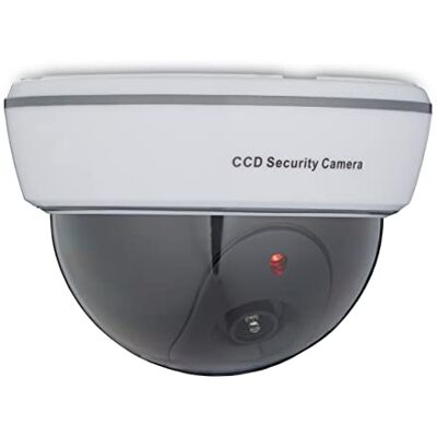 Relaxdays Dome dummy camera, set van 4, knipperend ledlicht, binnen en buiten, indringers afschrikken, bewaking, wit Relaxdays Dome dummy camera, set van 4, knipperend ledlicht, binnen en buiten, indringers afschrikken, bewaking, wit