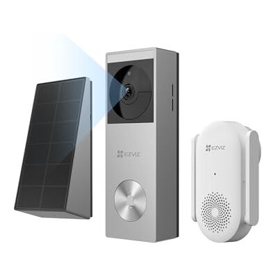 EZVIZ CP3 Pro 2K met CH1 Chime deurbel camera met zonnepaneel, videobel met 5200 mAh batterij, personendetectie, kleurennachtzicht, privacyzone, eMMC 8 GB geïntegreerd waterdicht EZVIZ CP3 Pro 2K met CH1 Chime deurbel camera met zonnepaneel, videobel met 5200 mAh batterij, personendetectie, kleurennachtzicht, privacyzone, eMMC 8 GB geïntegreerd waterdicht
