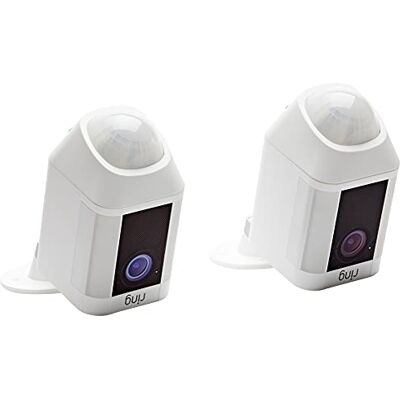 Ring Spotlight Cam Battery Bewakingscamera, voor buiten, weerbestendig, zwart, wit (dag en nacht), 1080p, audio, draadloos, wifi, 2 stuks Ring Spotlight Cam Battery Bewakingscamera, voor buiten, weerbestendig, zwart, wit (dag en nacht), 1080p, audio, draadloos, wifi, 2 stuks