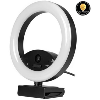 Arozzi Occhio True Privacy Light Ring Full HD Webcam zwart Arozzi Occhio True Privacy Light Ring Full HD Webcam zwart