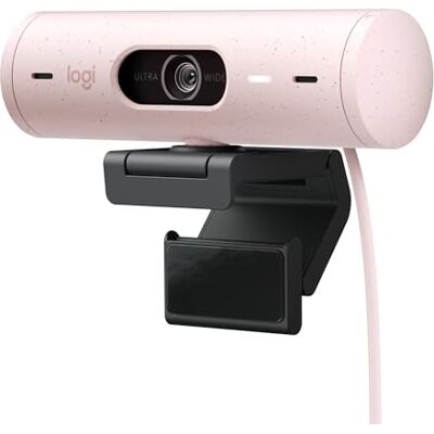 Logitech Brio 500 HD-webcam met Expo Auto 'Show'-modus, twee RBR-microfoons, webcamklep, compatibel met Teams/Meet/Zoom, USB-C-kabel roze Logitech Brio 500 HD-webcam met Expo Auto 'Show'-modus, twee RBR-microfoons, webcamklep, compatibel met Teams/Meet/Zoom, USB-C-kabel roze