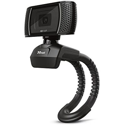 Trust Trino HD-webcam met geïntegreerde microfoon, 1280 x 720, USB 2.0, opnameknop, webcamera voor pc, laptop, laptop, Macbook, Mac, Video, YouTube, Skype, Teams, Zoom, zwart Trust Trino HD-webcam met geïntegreerde microfoon, 1280 x 720, USB 2.0, opnameknop, webcamera voor pc, laptop, laptop, Macbook, Mac, Video, YouTube, Skype, Teams, Zoom, zwart