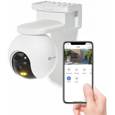 EZVIZ CB8 2K bewakingscamera, wifi, voor buiten, draadloos, op batterij, 10400 mAh, met automatische tracking, persoonlijke herkenning van nachtzicht, tweeweg-audio, sirene-alarm en flitser EZVIZ CB8 2K bewakingscamera, wifi, voor buiten, draadloos, op batterij, 10400 mAh, met automatische tracking, persoonlijke herkenning van nachtzicht, tweeweg-audio, sirene-alarm en flitser
