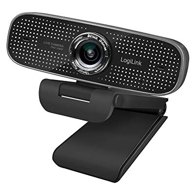 Logilink UA0378 HD-conferentie, USB, webcam, 100 graden, groothoek, dubbele microfoon met ruisonderdrukking met handmatige scherpstelling voor videoconferenties en live streaming, zwart Logilink UA0378 HD-conferentie, USB, webcam, 100 graden, groothoek, dubbele microfoon met ruisonderdrukking met handmatige scherpstelling voor videoconferenties en live streaming, zwart