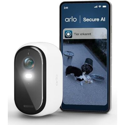 Arlo Essentiële 2 draadloze bewakingscamera, 2K, draadloos, 2K, HD, kleurvideo, nachtzicht, licht, bewegingsmelder, sirene, audio, bidirectioneel, met testperiode, Secure Plan, wit Arlo Essentiële 2 draadloze bewakingscamera, 2K, draadloos, 2K, HD, kleurvideo, nachtzicht, licht, bewegingsmelder, sirene, audio, bidirectioneel, met testperiode, Secure Plan, wit