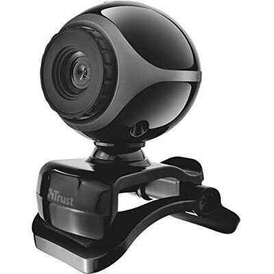 Trust Exis Webcam met geïntegreerde microfoon, USB 2.0, zwart/zilver Trust Exis Webcam met geïntegreerde microfoon, USB 2.0, zwart/zilver