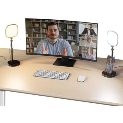 NEEWER Basics NL10 Led-videoconferentieringsspot, 2 stuks, 10 W, bi-color, edge, bed, laptop, webcam, zoom, oproep, streaming, mobiele opname, CRI95, led-ringlicht, inclusief NEEWER Basics NL10 Led-videoconferentieringsspot, 2 stuks, 10 W, bi-color, edge, bed, laptop, webcam, zoom, oproep, streaming, mobiele opname, CRI95, led-ringlicht, inclusief