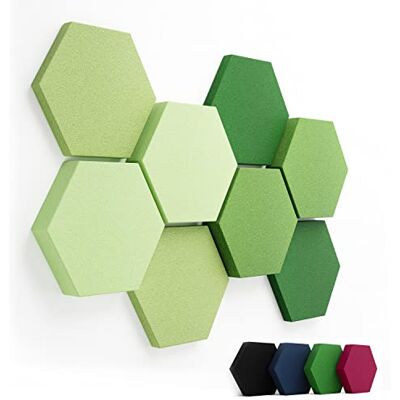 FENNEXT ® Velvet Akoestisch schuim, decoratieve panelen van schuim tegen nagalm voor games, YouTube-studio, kantoor, 8 x 3D-wandpanelen, groene tinten FENNEXT ® Velvet Akoestisch schuim, decoratieve panelen van schuim tegen nagalm voor games, YouTube-studio, kantoor, 8 x 3D-wandpanelen, groene tinten