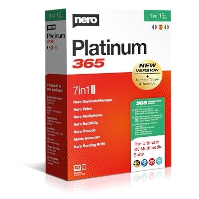 Ahead Platinum 365 Multimedia Suite 4K/8K videobewerkingssoftware PC-back-up Fotobeheer Optimalisatie 1 jaar licentie Box met downloadlink 1 PC Windows 11/10/8/7 Ahead Platinum 365 Multimedia Suite 4K/8K videobewerkingssoftware PC-back-up Fotobeheer Optimalisatie 1 jaar licentie Box met downloadlink 1 PC Windows 11/10/8/7