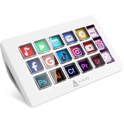 MANBASNAKE AKP153 Studio Deck, streamcontroller, 15 macrotoetsen, triggeracties in apps en software zoals OBS, YouTube, Twitch, gepersonaliseerde console voor foto- en videobewerking MANBASNAKE AKP153 Studio Deck, streamcontroller, 15 macrotoetsen, triggeracties in apps en software zoals OBS, YouTube, Twitch, gepersonaliseerde console voor foto- en videobewerking