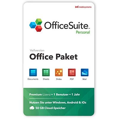 MobiSystems OfficeSuite Personal volledige versie documenten, vellen, dia's, PDF, mail en agenda voor 1 Windows-pc en 2 mobiele apparaten, licentie 1 jaar MobiSystems OfficeSuite Personal volledige versie documenten, vellen, dia's, PDF, mail en agenda voor 1 Windows-pc en 2 mobiele apparaten, licentie 1 jaar