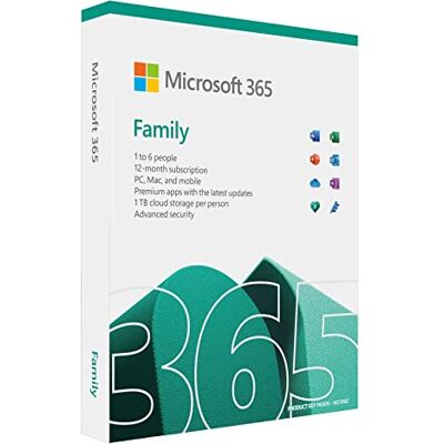 Microsoft 365 Family Office 365-apps Tot 6 gebruikers 1 jaar abonnement Meerdere pc's/Macs, tablets en telefoons Meertalig Box Microsoft 365 Family Office 365-apps Tot 6 gebruikers 1 jaar abonnement Meerdere pc's/Macs, tablets en telefoons Meertalig Box
