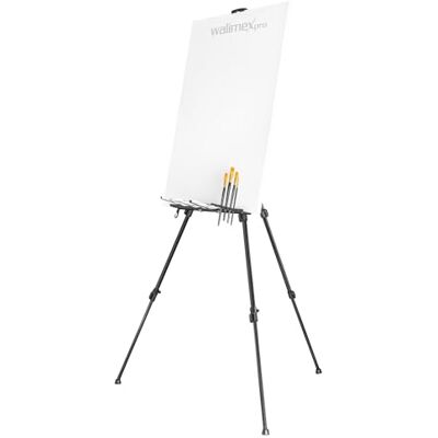 Walimex Pro Walimex, Pro Schildersezel, Maximale Belastbaarheid: Ca. 6 Kg, Inclusief Opbergruimte Voor Verf, Penseel, Doekhouder En Draagtas, Zwart, 165Cm Walimex Pro Walimex, Pro Schildersezel, Maximale Belastbaarheid: Ca. 6 Kg, Inclusief Opbergruimte Voor Verf, Penseel, Doekhouder En Draagtas, Zwart, 165Cm