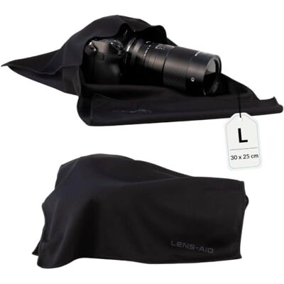 LENS-AID microvezel wikkeldoek camera objectief DSLR, zwart, enkel LENS-AID microvezel wikkeldoek camera objectief DSLR, zwart, enkel