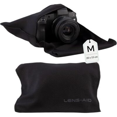 LENS-AID microvezel wikkeldoek camera objectief DSLR, zwart, enkel LENS-AID microvezel wikkeldoek camera objectief DSLR, zwart, enkel