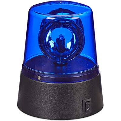 Relaxdays 10024369 Blauw led-licht, zwaailicht met draaibare reflector, feestverlichting, met batterijen, 1 element Relaxdays 10024369 Blauw led-licht, zwaailicht met draaibare reflector, feestverlichting, met batterijen, 1 element