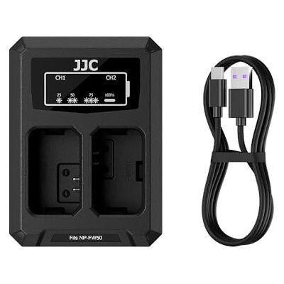 JJC USB dual lader acculader voor Sony NEX, Alpha A6500 A6400 A6300 A6100 A6000 etc. Camera's voor Sony NP-FW50 accu (zie beschrijving voor meer compatibiliteit camera's) JJC USB dual lader acculader voor Sony NEX, Alpha A6500 A6400 A6300 A6100 A6000 etc. Camera's voor Sony NP-FW50 accu (zie beschrijving voor meer compatibiliteit camera's)