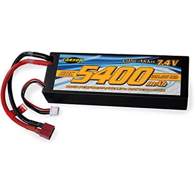 Carson 500608234 7,4 V/5400 mAh 60 C LiPO Race accu T-Plug HC – oplaadbaar, aansluitkabel met T-plug, reservebatterij voor op afstand bestuurd voertuig, modelbouw Carson 500608234 7,4 V/5400 mAh 60 C LiPO Race accu T-Plug HC – oplaadbaar, aansluitkabel met T-plug, reservebatterij voor op afstand bestuurd voertuig, modelbouw