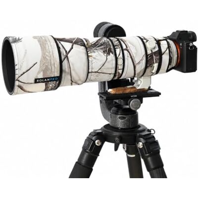 Rolanpro Nylon regenhoes voor Sony FE 200-600 mm F5.6-6.3 G OSS, camouflagepatroon, #21 Snow Camo, waterdicht Rolanpro Nylon regenhoes voor Sony FE 200-600 mm F5.6-6.3 G OSS, camouflagepatroon, #21 Snow Camo, waterdicht