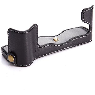 Zakao Cameratas voor Fujifilm X-T2 (van echt leer, met uitsparing op de bodem, met draaglus), zwart. Zakao Cameratas voor Fujifilm X-T2 (van echt leer, met uitsparing op de bodem, met draaglus), zwart.