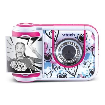 VTech KidiZoom Print Cam Roze, Instant Print Camera, Foto, Selfie, Video, Kleurendisplay, Stickers, Filters en Grappige Effecten, Cadeau voor Kinderen vanaf 5 Jaar Inhoud in het Frans VTech KidiZoom Print Cam Roze, Instant Print Camera, Foto, Selfie, Video, Kleurendisplay, Stickers, Filters en Grappige Effecten, Cadeau voor Kinderen vanaf 5 Jaar Inhoud in het Frans