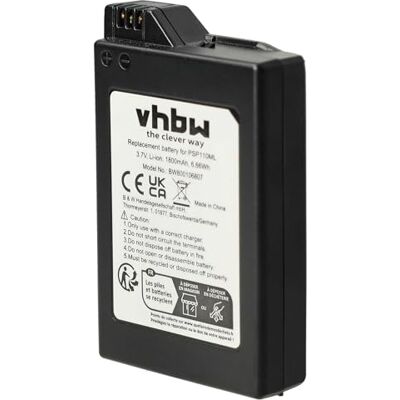 vhbw Vervangende batterij voor Sony PlayStation Portable PSP-1000, PSP-1000K-CW, PSP-1001, PSP-1004, PSP-1006, PSP-1010, vervangt PSP-110, PSP-280G (1800mAh) vhbw Vervangende batterij voor Sony PlayStation Portable PSP-1000, PSP-1000K-CW, PSP-1001, PSP-1004, PSP-1006, PSP-1010, vervangt PSP-110, PSP-280G (1800mAh)