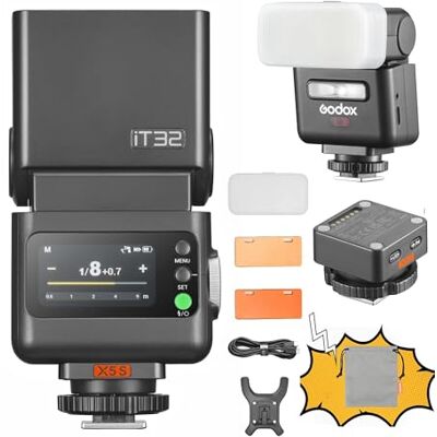 GODOX iT32 TTL Camera Flash X5 S 2,4 GHz HSS 1/8000s GN18 draadloze flitser met magnetische diffuser voor Sony camera's GODOX iT32 TTL Camera Flash X5 S 2,4 GHz HSS 1/8000s GN18 draadloze flitser met magnetische diffuser voor Sony camera's