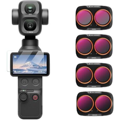 K&F CONCEPT Set van 4 ND&PL filters compatibel met DJI OSMO Pocket 4P ND8/PL+ND16/PL+ND32/PL+ND64/PL, magnetische bevestiging, 28-laagse waterafstotende coating FD172 K&F CONCEPT Set van 4 ND&PL filters compatibel met DJI OSMO Pocket 4P ND8/PL+ND16/PL+ND32/PL+ND64/PL, magnetische bevestiging, 28-laagse waterafstotende coating FD172