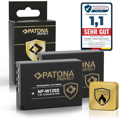 PATONA 2X Protect NP-W126S Batterie 1140mAh avec capteur NTC et boîtier V1 – remplacement pour Fujifilm NP-W126S NP-W126 – pour X-T1 X-T2 X-T3 X-T30, X100F X100V, X-E2 X-E3 X-E4, X-S10, X-Pro2 X-Pro3 PATONA 2X Protect NP-W126S Batterie 1140mAh avec capteur NTC et boîtier V1 – remplacement pour Fujifilm NP-W126S NP-W126 – pour X-T1 X-T2 X-T3 X-T30, X100F X100V, X-E2 X-E3 X-E4, X-S10, X-Pro2 X-Pro3