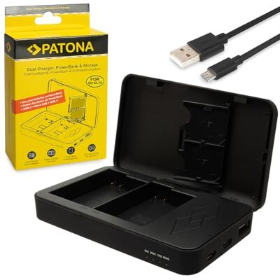 PATONA Dubbele oplader met powerbankfunctie en opslag voor geheugenkaarten, compatibel met Nikon EN-EL15 batterijen Chargeur voyage compact pour Z5 Z6 Zf Z6II Z6III Z7 Z7II Z8 D800 D850 D7000 D7100 D7200 D7500, USB, powerbank PATONA Dubbele oplader met powerbankfunctie en opslag voor geheugenkaarten, compatibel met Nikon EN-EL15 batterijen Chargeur voyage compact pour Z5 Z6 Zf Z6II Z6III Z7 Z7II Z8 D800 D850 D7000 D7100 D7200 D7500, USB, powerbank