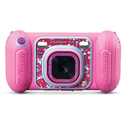 VTech KidiZoom Fun roze, 9-in-1 digitale camera voor kinderen, foto's en video's, kleurenscherm, filters, frames en grappige effecten, cadeau voor kinderen van 3 jaar tot 10 jaar inhoud in het VTech KidiZoom Fun roze, 9-in-1 digitale camera voor kinderen, foto's en video's, kleurenscherm, filters, frames en grappige effecten, cadeau voor kinderen van 3 jaar tot 10 jaar inhoud in het