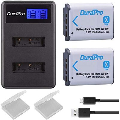 DuraPro Set van 2 NP-BX1 NP BX1 NPBX1 NPBX1 batterijen + dubbele USB-lcd-oplader voor Sony DSC-RX100 DSC-WX500 IV HX300 WX300 HDR-AS15 X3000R MV1 AS30V HDR-AS300 GWP888 Inhoud levering: DuraPro Set van 2 NP-BX1 NP BX1 NPBX1 NPBX1 batterijen + dubbele USB-lcd-oplader voor Sony DSC-RX100 DSC-WX500 IV HX300 WX300 HDR-AS15 X3000R MV1 AS30V HDR-AS300 GWP888 Inhoud levering: