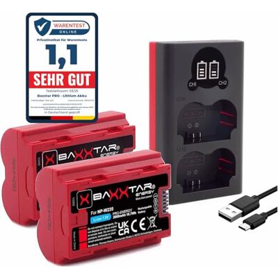 Baxxtar Kit 2X NP-W235 batterij 2600 mAh & oplader 18882 USB-C Dual LCD Compatibel met Fujifilm X-T4 X-T5, X-H2 XH2S, X-S20, GFX 50S II, 100S, GFX-100II Baxxtar Kit 2X NP-W235 batterij 2600 mAh & oplader 18882 USB-C Dual LCD Compatibel met Fujifilm X-T4 X-T5, X-H2 XH2S, X-S20, GFX 50S II, 100S, GFX-100II