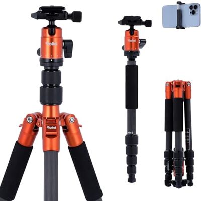 Rollei Compact Traveler nr. 1 carbon reisstatief (33 cm) geschikt voor Arca Swiss ultralicht, carbon, oranje Rollei Compact Traveler nr. 1 carbon reisstatief (33 cm) geschikt voor Arca Swiss ultralicht, carbon, oranje