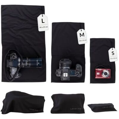 LENS-AID microvezel wikkeldoek camera objectief DSLR, zwart, enkel LENS-AID microvezel wikkeldoek camera objectief DSLR, zwart, enkel