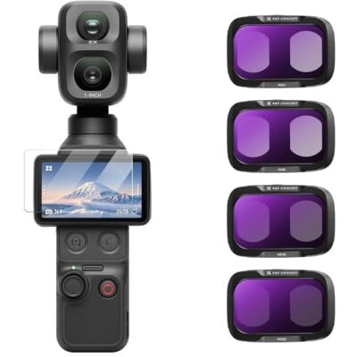 K&F CONCEPT Set van 4 ND-filters compatibel met DJI Osmo Pocket 4P ND4 ND8 ND16 ND32 Neutrale dichtheidsfilter met cliphouder, optisch glas, ultradun, opvouwbaar voor vlog FD172 K&F CONCEPT Set van 4 ND-filters compatibel met DJI Osmo Pocket 4P ND4 ND8 ND16 ND32 Neutrale dichtheidsfilter met cliphouder, optisch glas, ultradun, opvouwbaar voor vlog FD172
