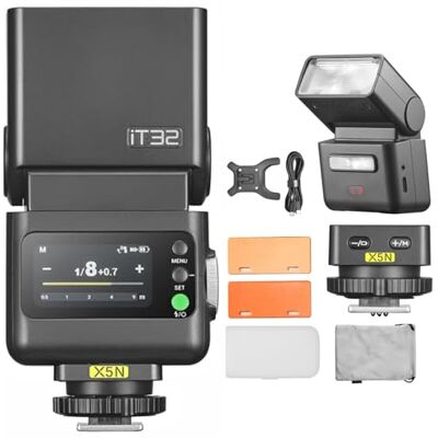 GODOX iT32 TTL Flash + X5N Wireless 1/8000s HSS GN18 Speedlite camera 1,5 s oplaadtijd geïntegreerd LED-licht met zachte diffuser en magneetfilter voor Nikon camera's GODOX iT32 TTL Flash + X5N Wireless 1/8000s HSS GN18 Speedlite camera 1,5 s oplaadtijd geïntegreerd LED-licht met zachte diffuser en magneetfilter voor Nikon camera's