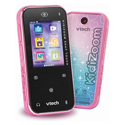 VTech KidiZoom Snap Touch kindercamera met 5 MP camera, maakt foto's, selfies en video's, inclusief MP3-speler, filters, Bluetooth en meer, 6, 7 jaar en VTech KidiZoom Snap Touch kindercamera met 5 MP camera, maakt foto's, selfies en video's, inclusief MP3-speler, filters, Bluetooth en meer, 6, 7 jaar en