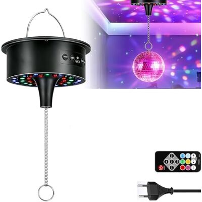 GOMETY 30 RGB led-facetballen met motor en licht, RGB-lichteffect, met afstandsbediening, werkt op batterijen/kabel, toerental instelbaar van 5 tot 15 omw/min voor ballen tot GOMETY 30 RGB led-facetballen met motor en licht, RGB-lichteffect, met afstandsbediening, werkt op batterijen/kabel, toerental instelbaar van 5 tot 15 omw/min voor ballen tot