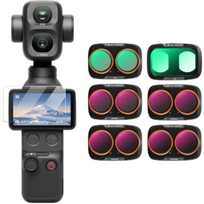 K&F CONCEPT Set van 6 filters, compatibel met DJI OSMO Pocket 4P UV+CPL+ND16/PL+ND32/PL+ND64/PL+ND256/PL, magnetische bevestiging, waterafstotende 28-laagse coating FD172 K&F CONCEPT Set van 6 filters, compatibel met DJI OSMO Pocket 4P UV+CPL+ND16/PL+ND32/PL+ND64/PL+ND256/PL, magnetische bevestiging, waterafstotende 28-laagse coating FD172