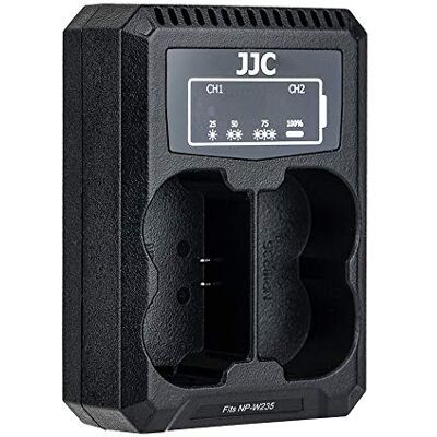 JJC Dubbele USB-batterijlader voor Fujifilm X-S20, X-H2S, X-T4, GFX 50S II, GFX100S, GFX100 II spiegelloze camera voor Fuji NP-W235 Lithium-Ion camera JJC Dubbele USB-batterijlader voor Fujifilm X-S20, X-H2S, X-T4, GFX 50S II, GFX100S, GFX100 II spiegelloze camera voor Fuji NP-W235 Lithium-Ion camera